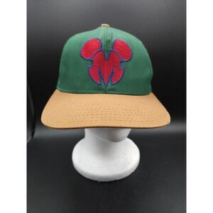 Vintage Goofys Hat Company Mickey Mouse Green and Brown Snapback Hat Mickey Ears